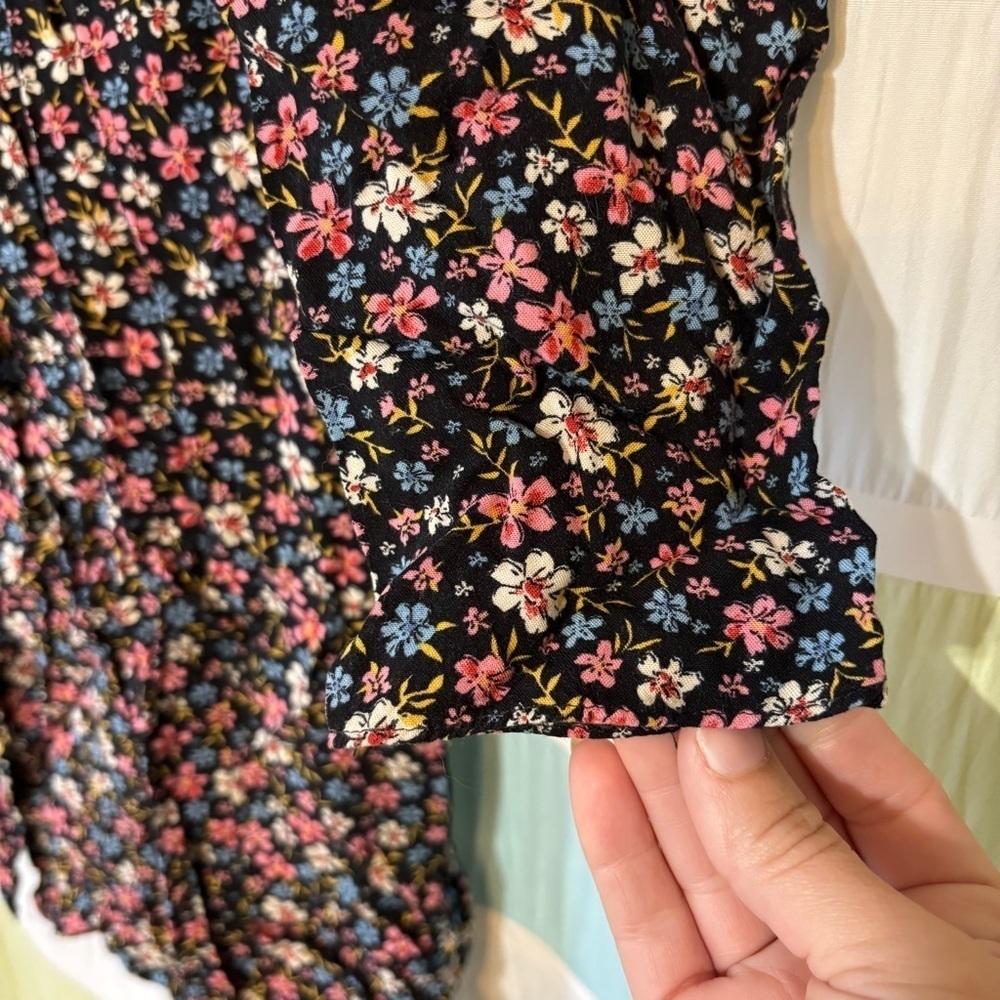 Primark Floral Collared Shirt Dress Long Sleeve Sz 10 - Picture 6 of 8